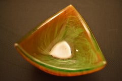 Gallè Artistic Overlay Red and Green Glass Hard Stones Imitation Cup