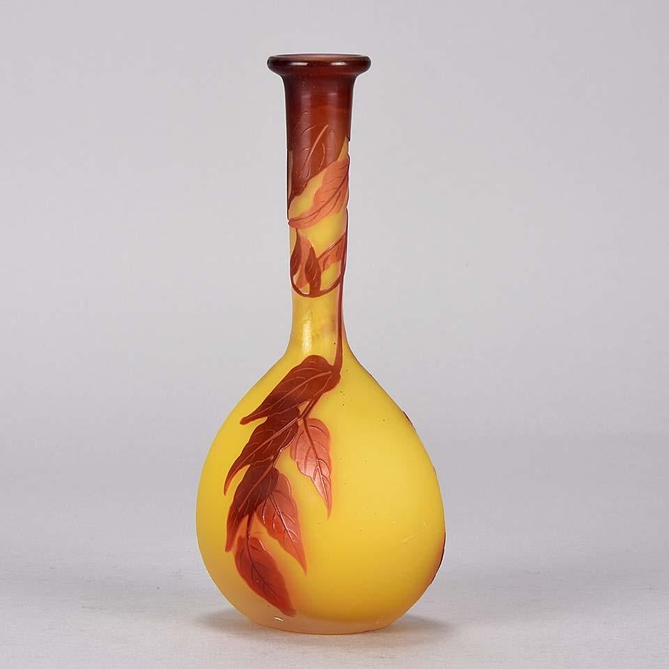 French Gallé Banjo Vase