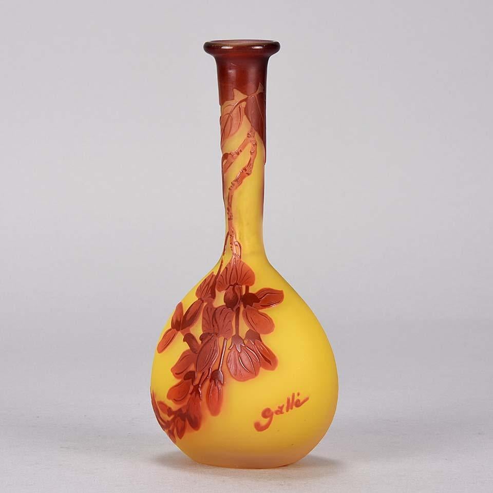 Glass Gallé Banjo Vase