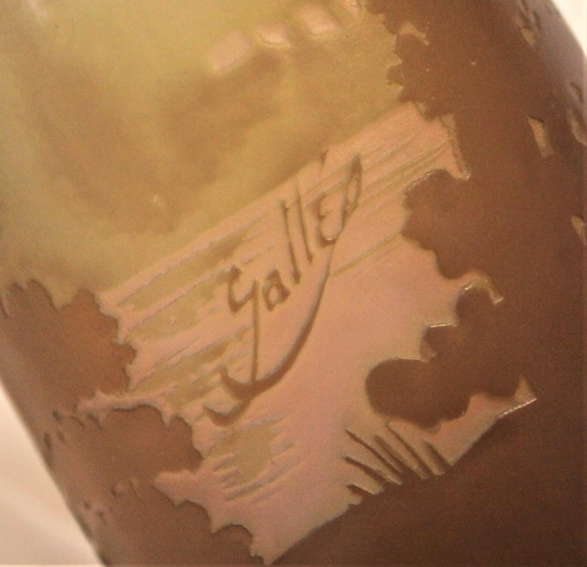 Vase de paysage en verre d'art avec camée de Galle en vente 4