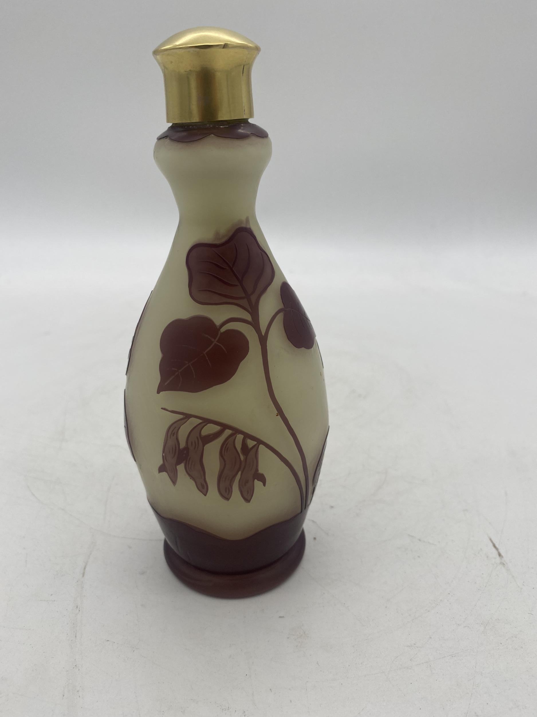 Early 20th Century Galle Cameo Glass Art Nouveau Perfume Bottle, Circa 1900