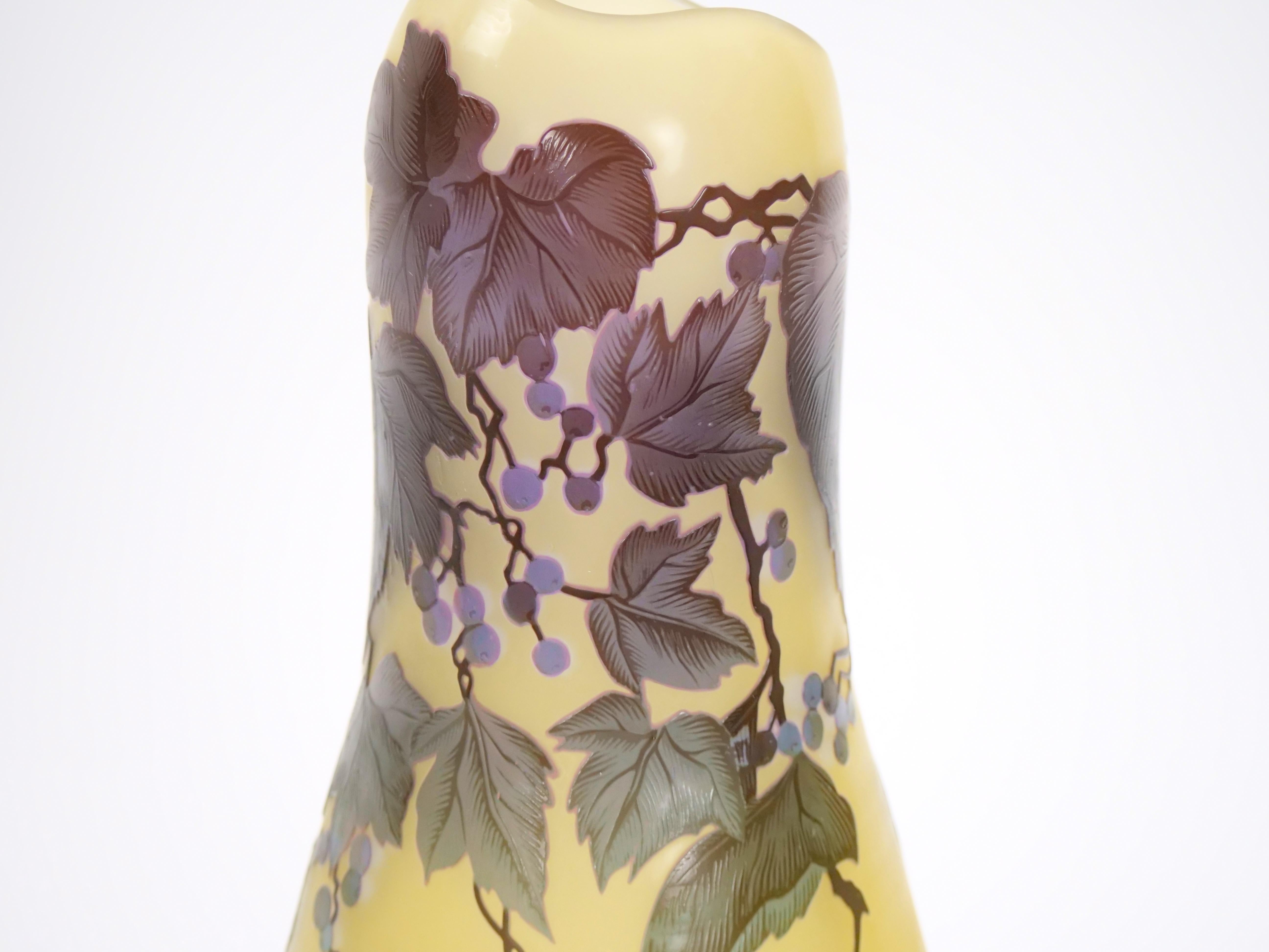 Galle Cameo Glass Art Nouveau Vase For Sale 4