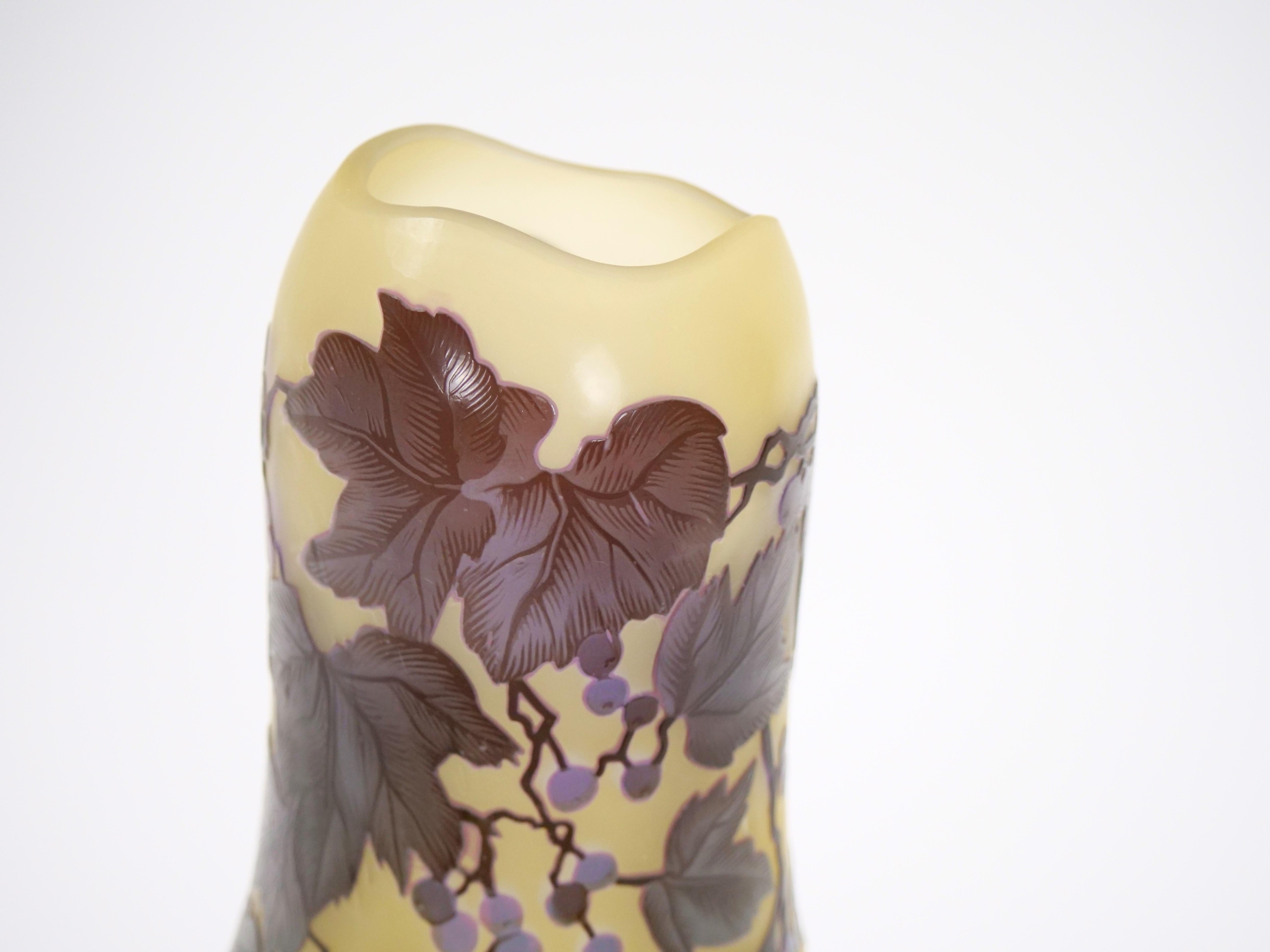 Galle Cameo Glass Art Nouveau Vase For Sale 5