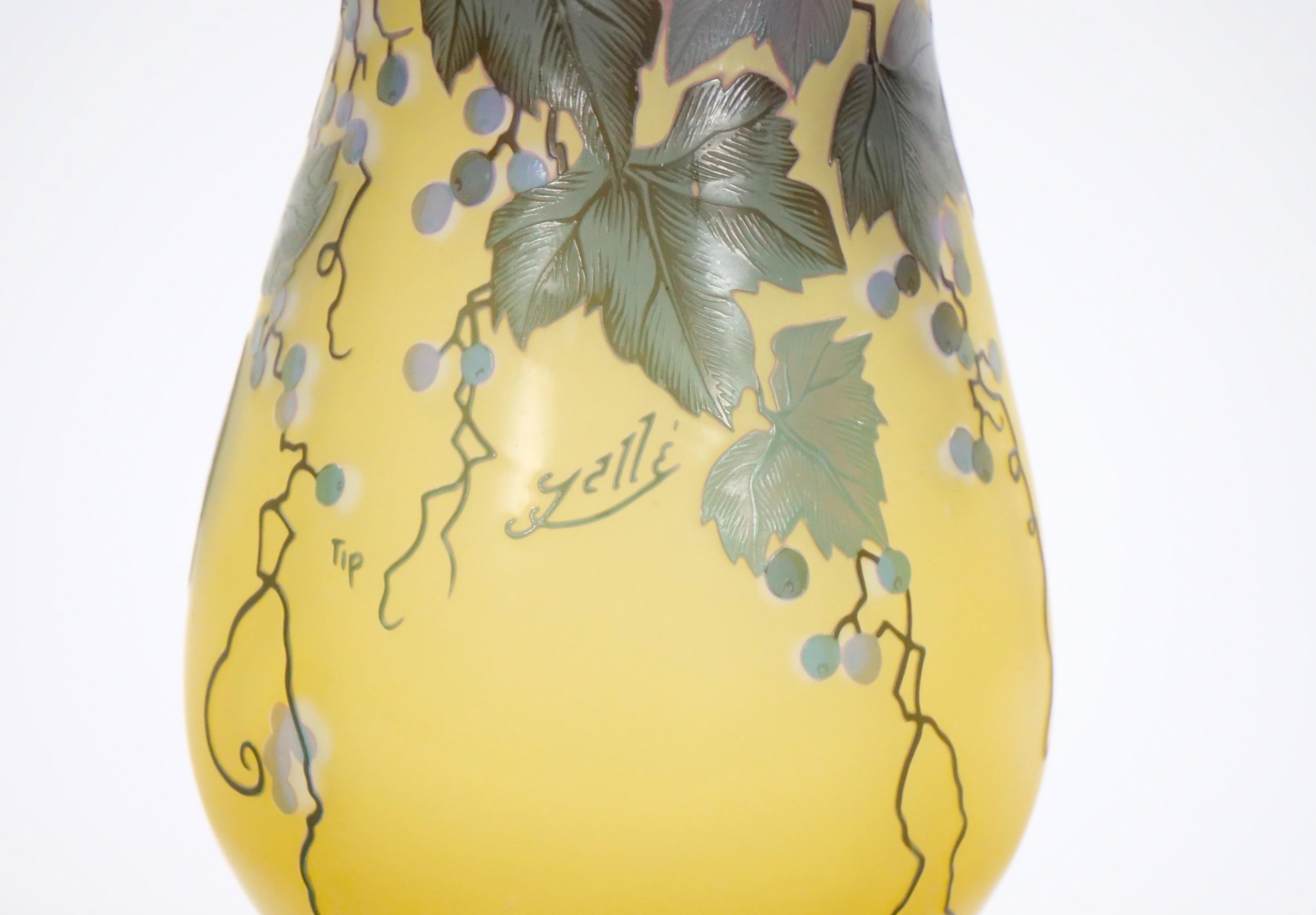 Galle Cameo Glass Art Nouveau Vase For Sale 7