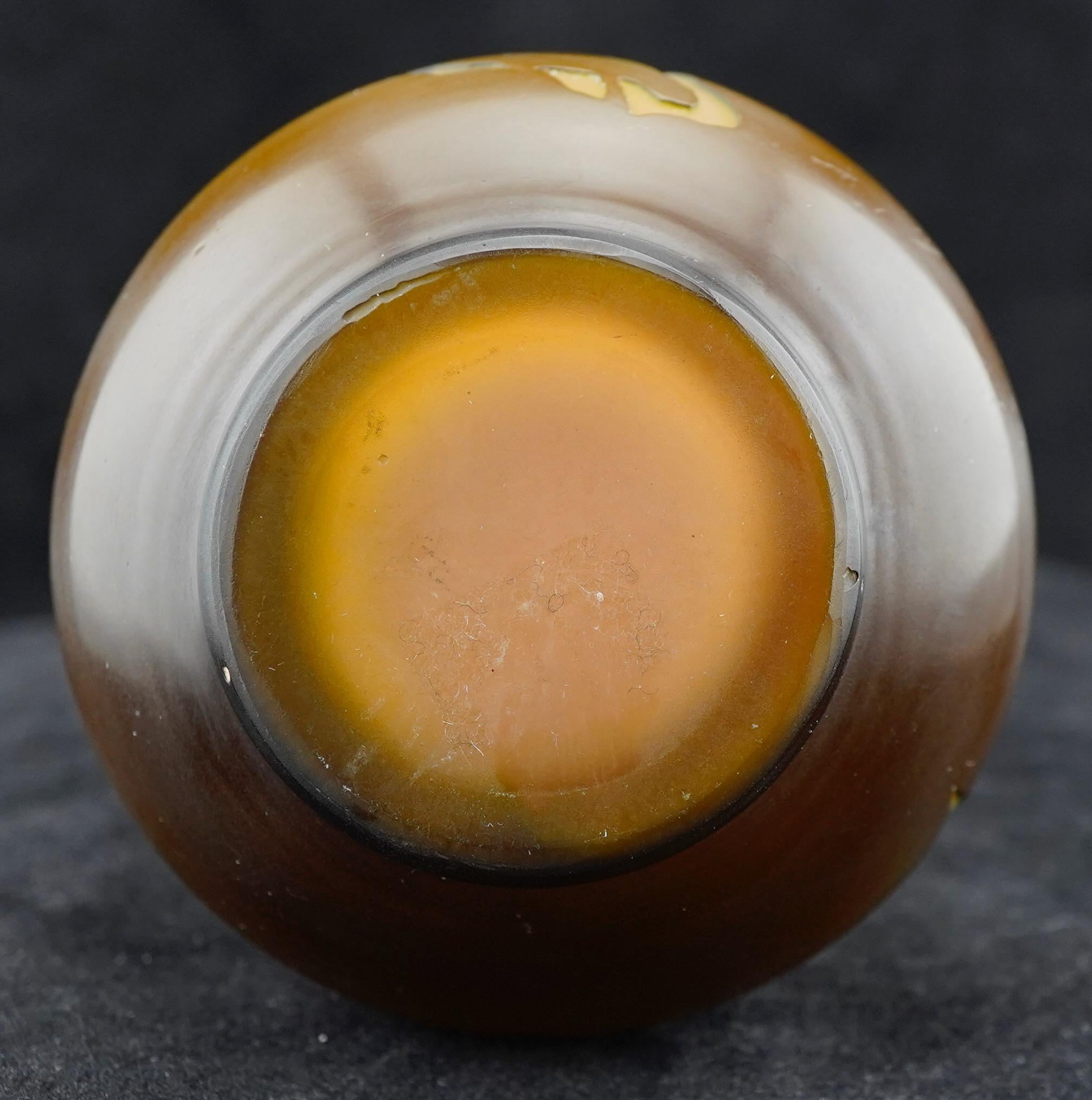 XX secolo Vaso Galle Cameo in vetro con baccelli in fiore in vendita