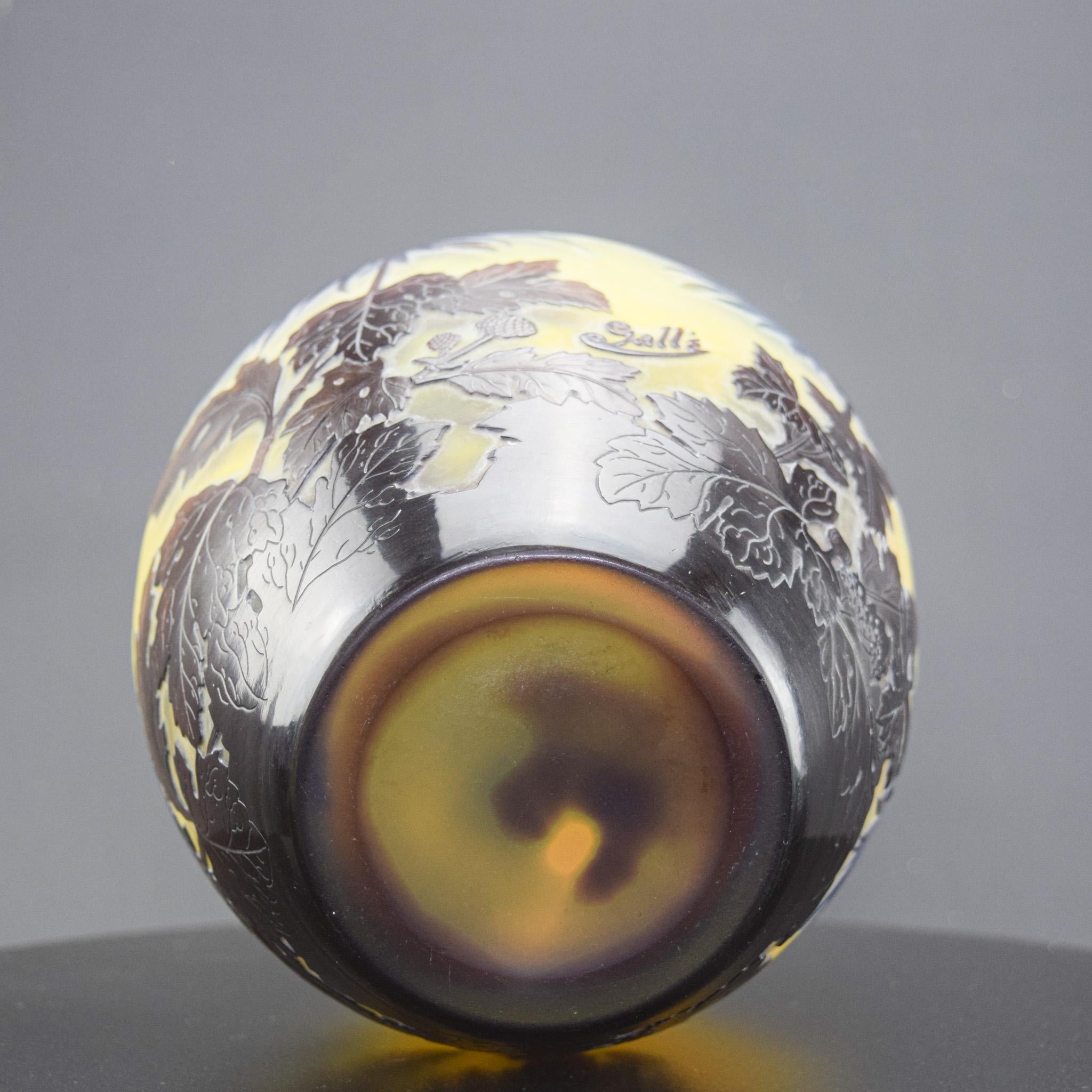 Vase à chrysanthèmes en verre camée de Galle C1925 en vente 4