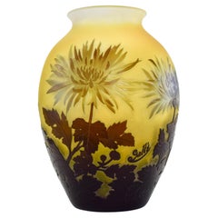 Galle cameo glass Chrysanthemum vase C1925
