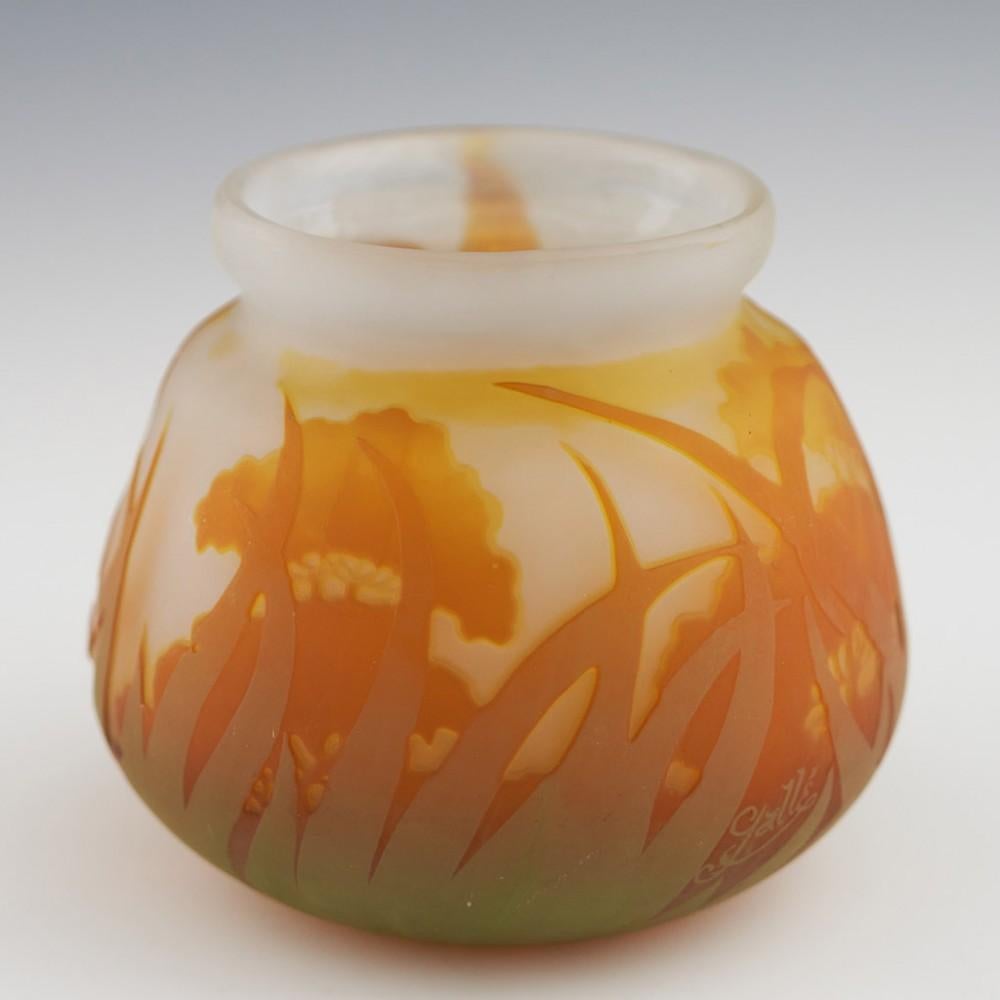 Art Nouveau Gallé Cameo Glass Vase c1910 For Sale