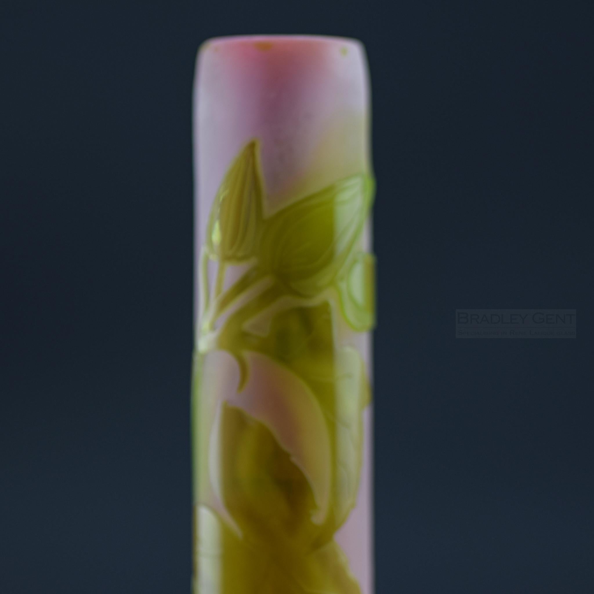 Vase à bâtonnets en verre camée de Galle C1900 en vente 1