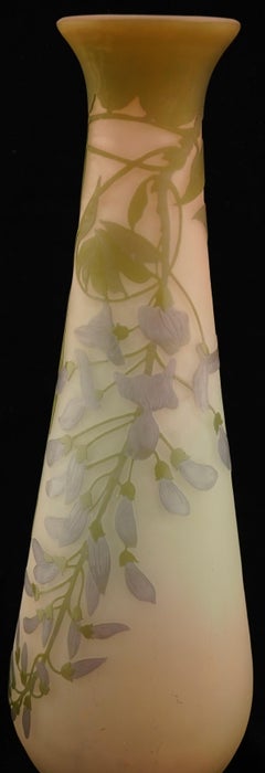 Galle Cameo Glass Tricolor Tall Vase.