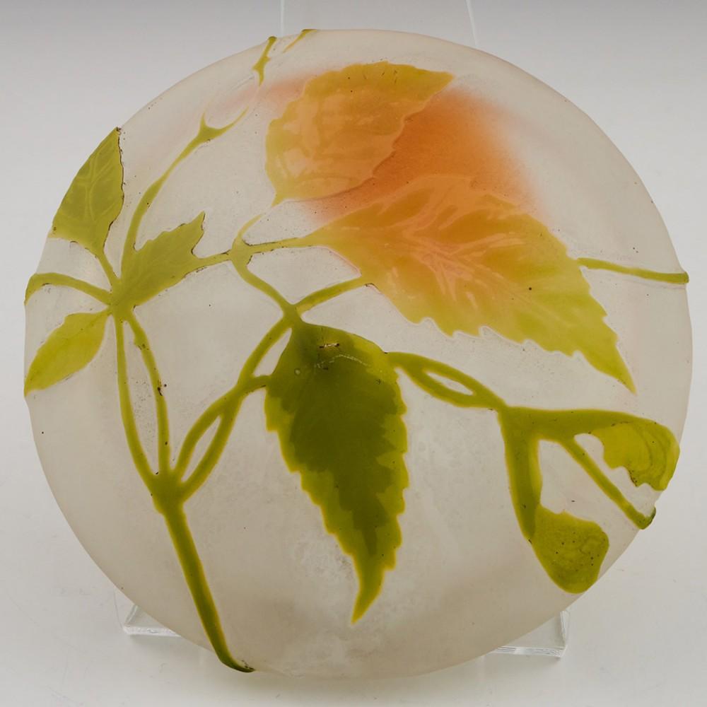 Galle Cameo Glass Trinket Box With Ash Leaves and Seed Pods c1905 3