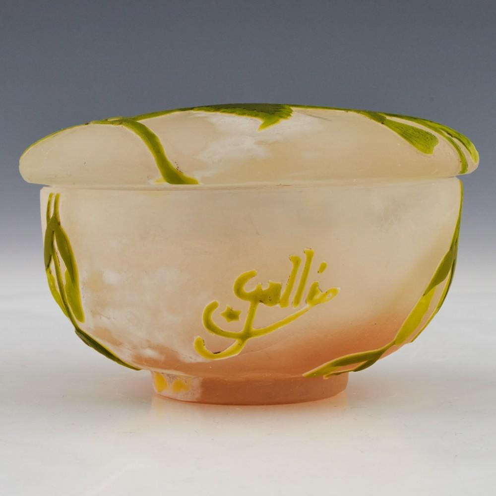 Galle Cameo Glass Trinket Box With Ash Leaves and Seed Pods c1905 4