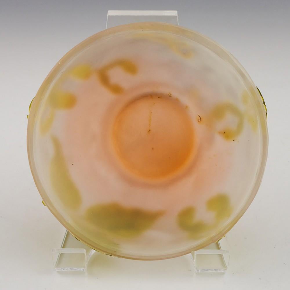 Galle Cameo Glass Trinket Box With Ash Leaves and Seed Pods c1905 1