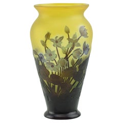 Galle cameo glass 'window pane' vase C1900