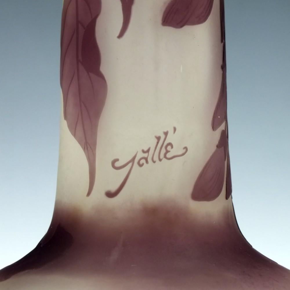 Art Nouveau Galle Cameo Wisteria Vase For Sale