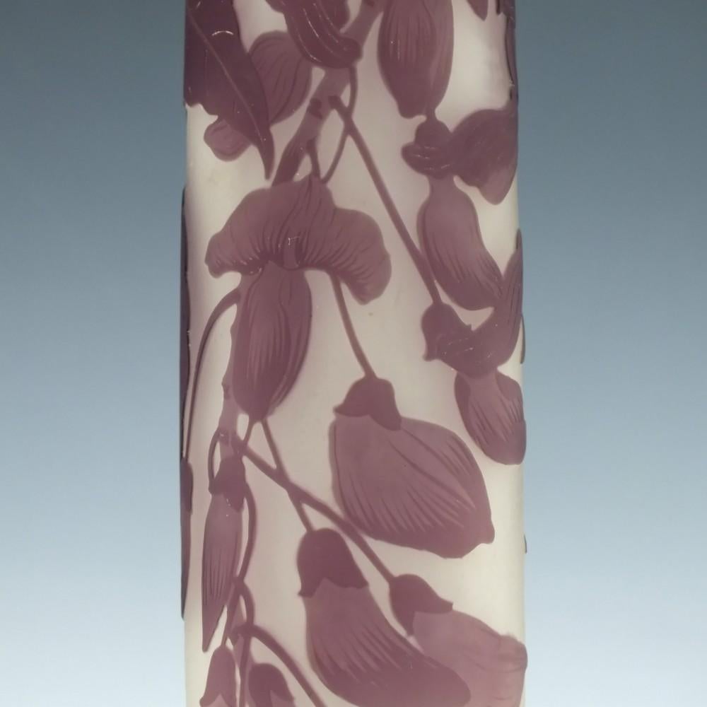 French Galle Cameo Wisteria Vase For Sale