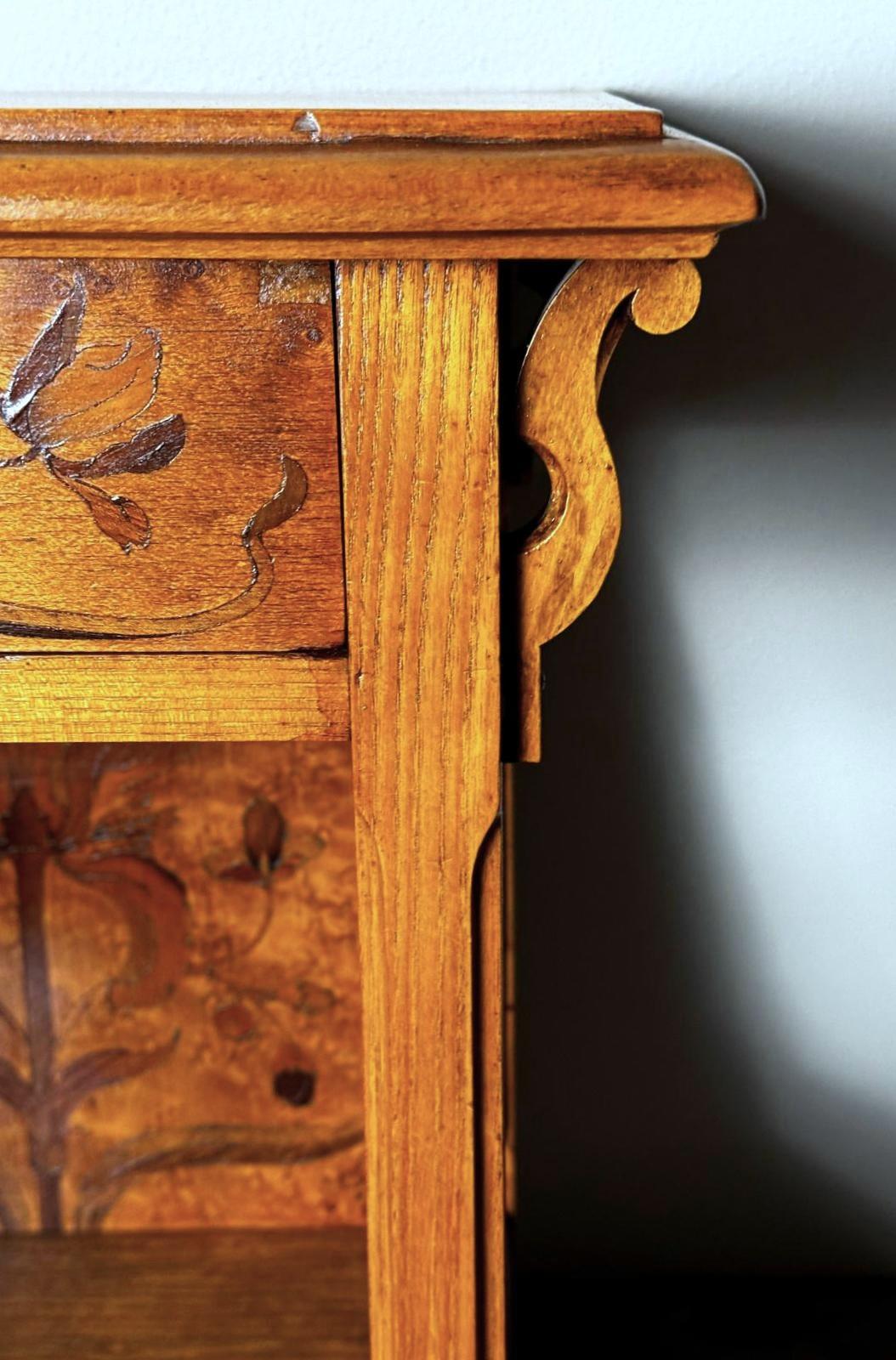 Gallé Émile French Art Nouveau Nightstand For Sale 6