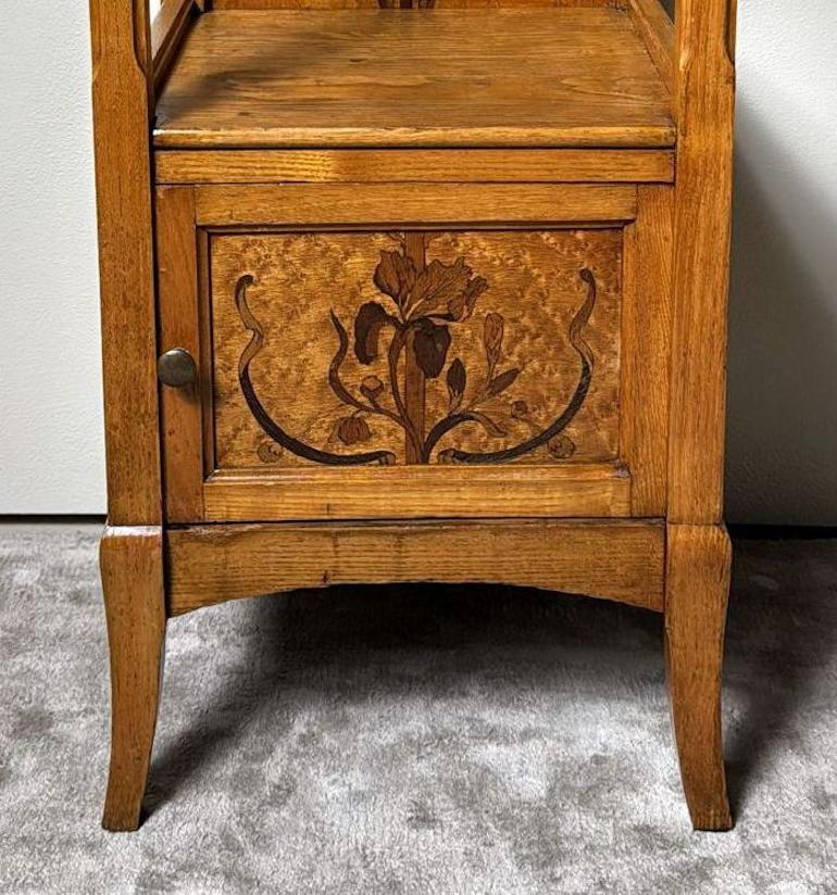 Gallé Émile French Art Nouveau Nightstand For Sale 3