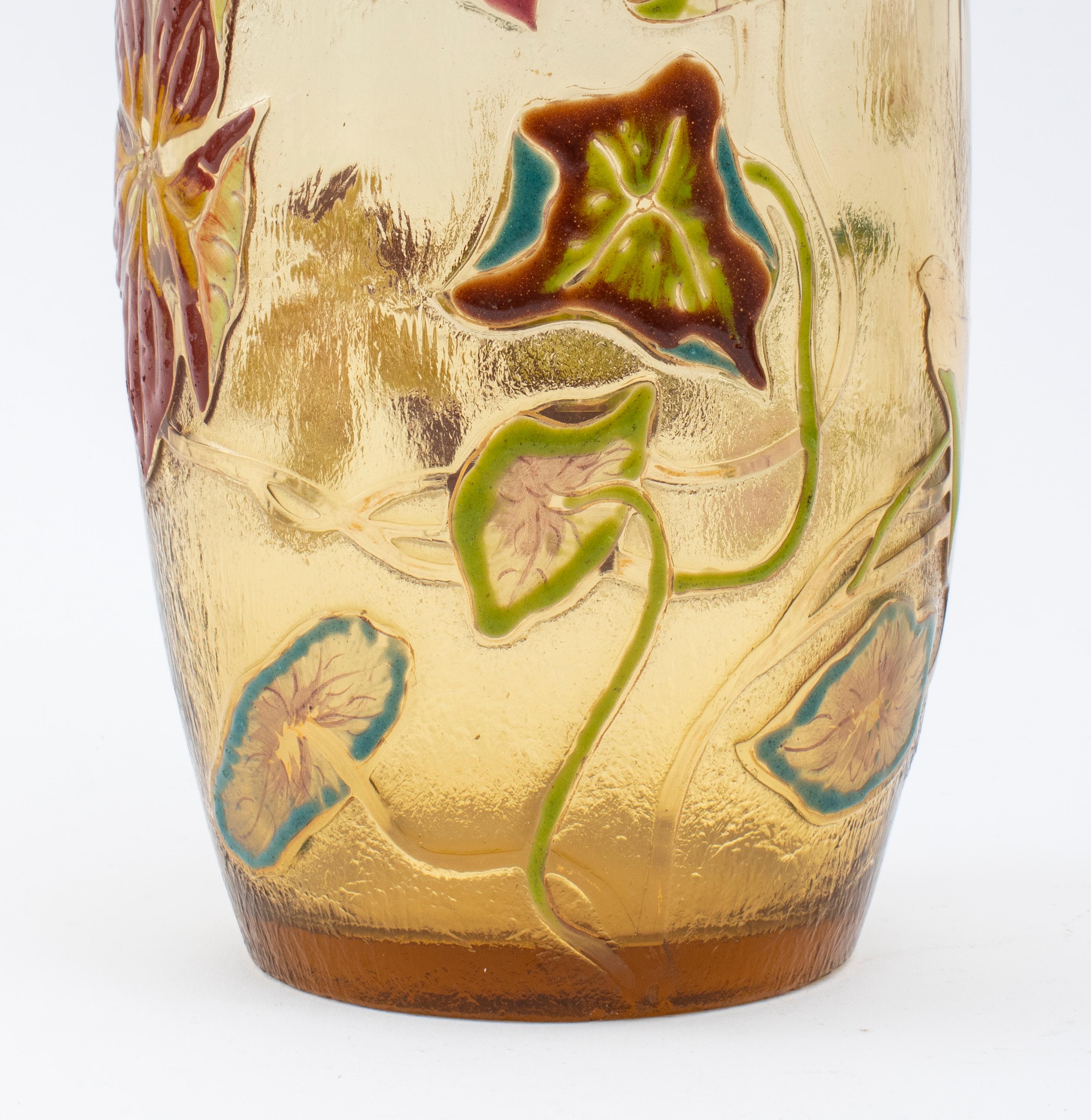 Vase en verre de Galle avec feuille d'or Bon état - En vente à New York, NY