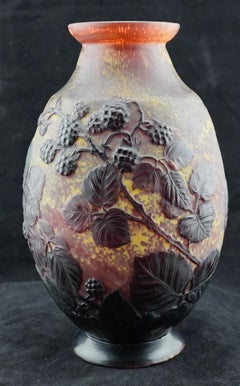 Galle Mold Blown Berry Vase