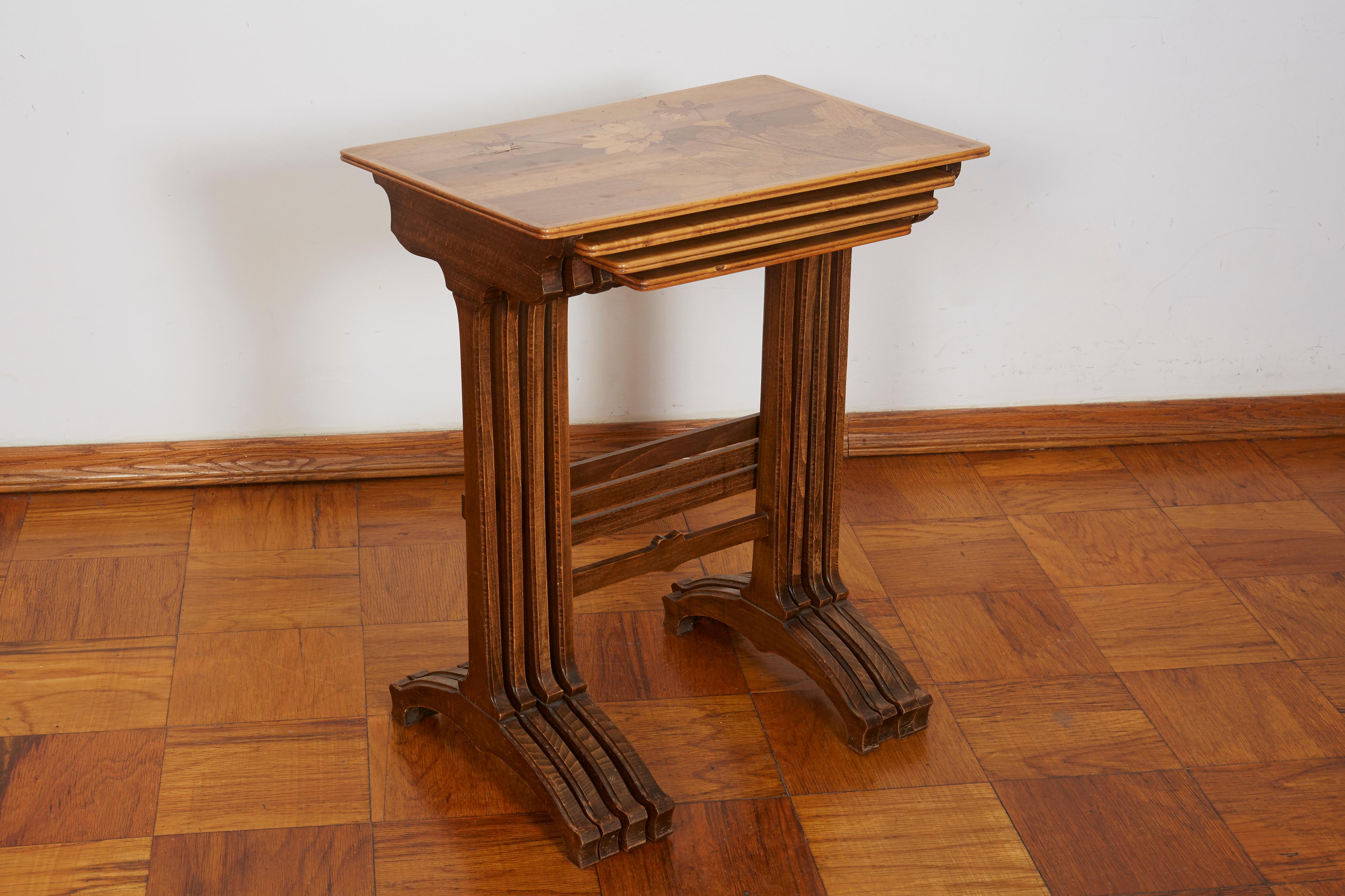 20th Century Galle Set of Four Nesting Tables