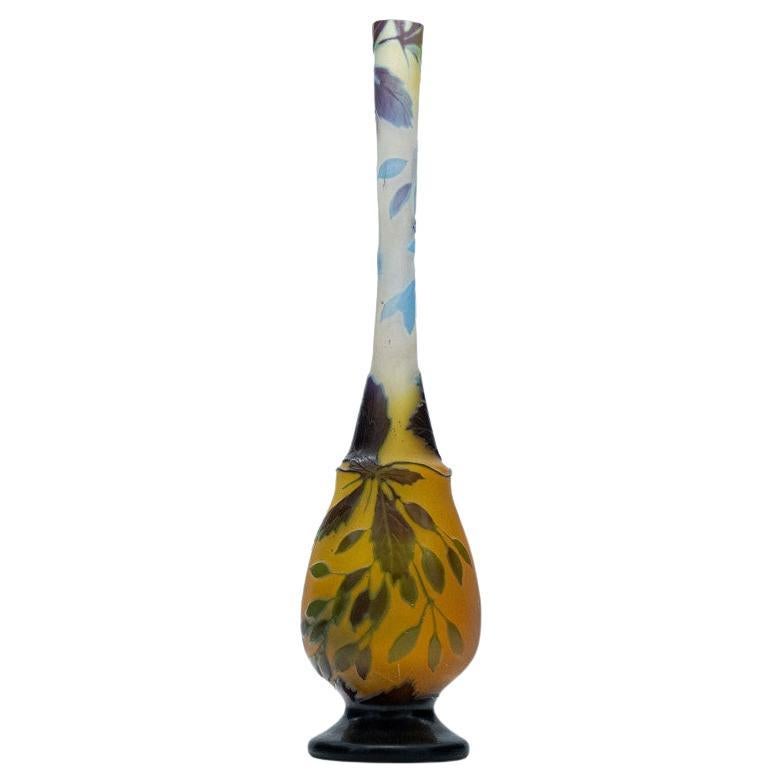 Vaso a sovrapposizione multicolore firmato Gallé e inciso all
acido, Francia, 1905