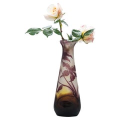 Gallé Signed, Large Acid Etched Overlay Lily Vase, France, 1905 (Copy)
