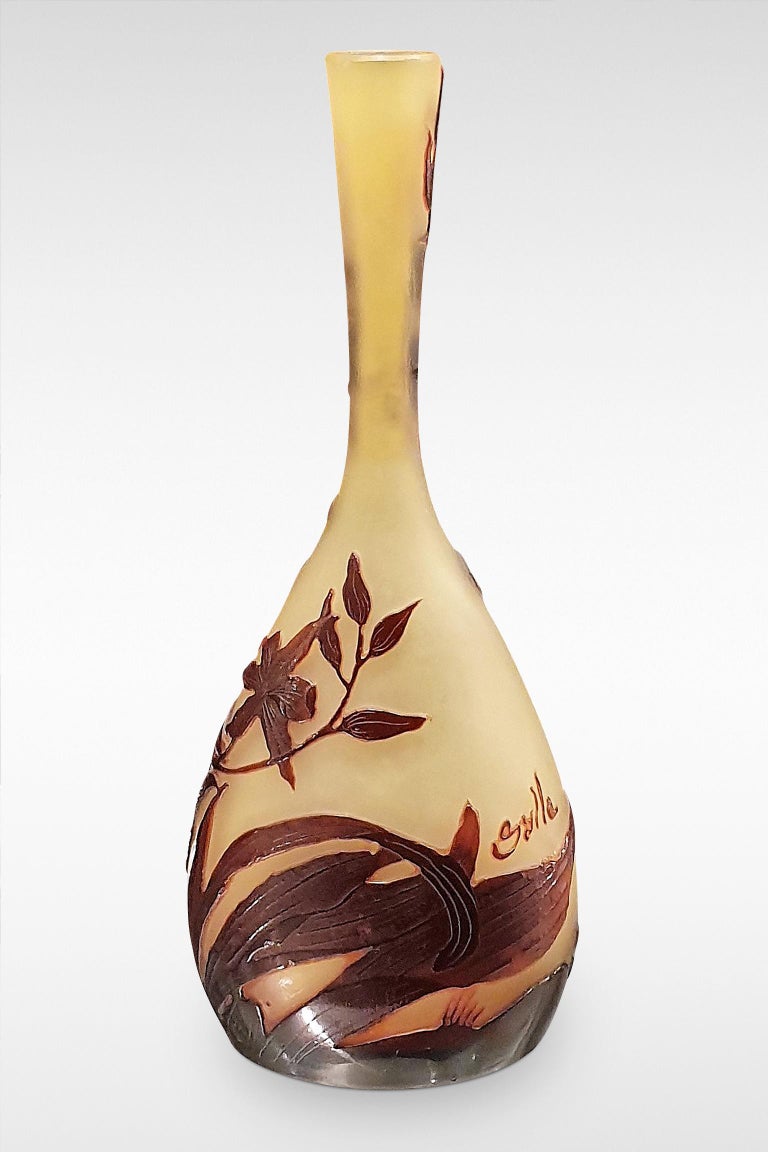 Galle Solifleur Cameo Glass Vase For Sale at 1stDibs