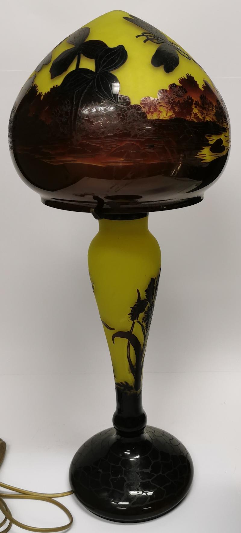 Art Nouveau Galle Style Table Lamp For Sale