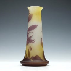 Gallé Three-Color Cameo Fuschia Vase