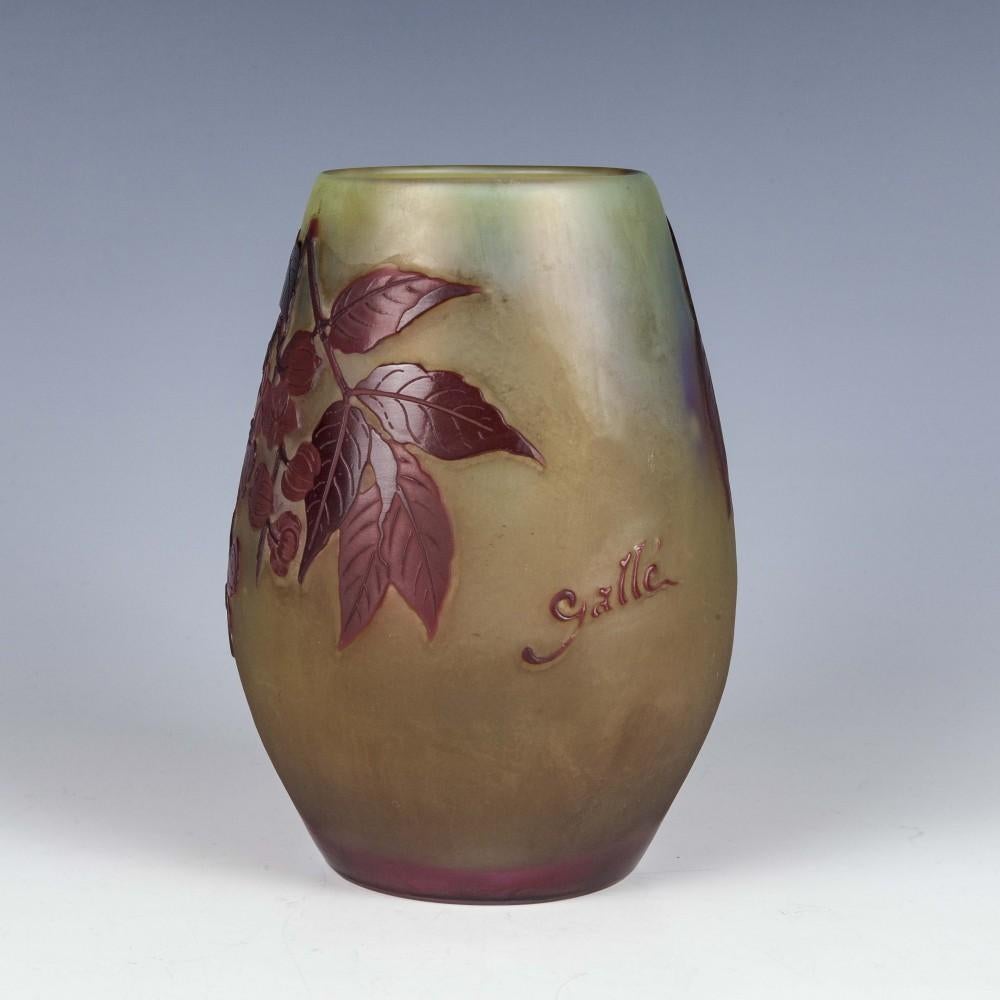 Galle Three-Colour Cameo Cherry Blossom Vase For Sale 1