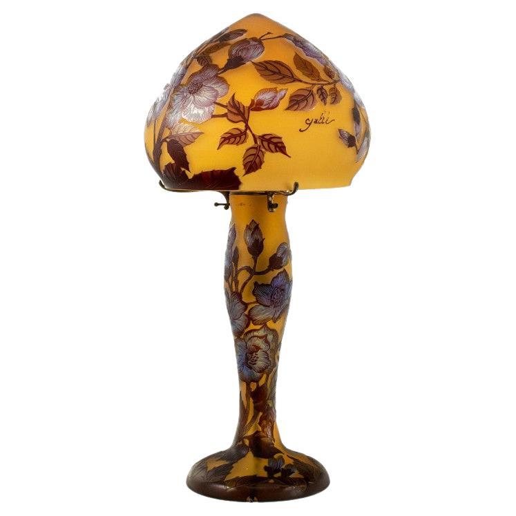 Gallè Tip - Large Art Nouveau Mushroom Lamp in multilayer glass
