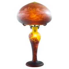 Antique Gallè Tip - Impressive Large ART NOUVEAU MUSHROOM LAMP in multilayer glass