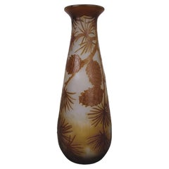 Gallé, Vase With Pine Cones, Art Nouveau, Late 19th Century