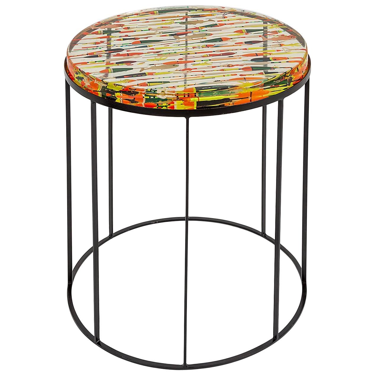 Galleggianti Side Table in Multi-Color Resin and Metal by Emanuela Crotti