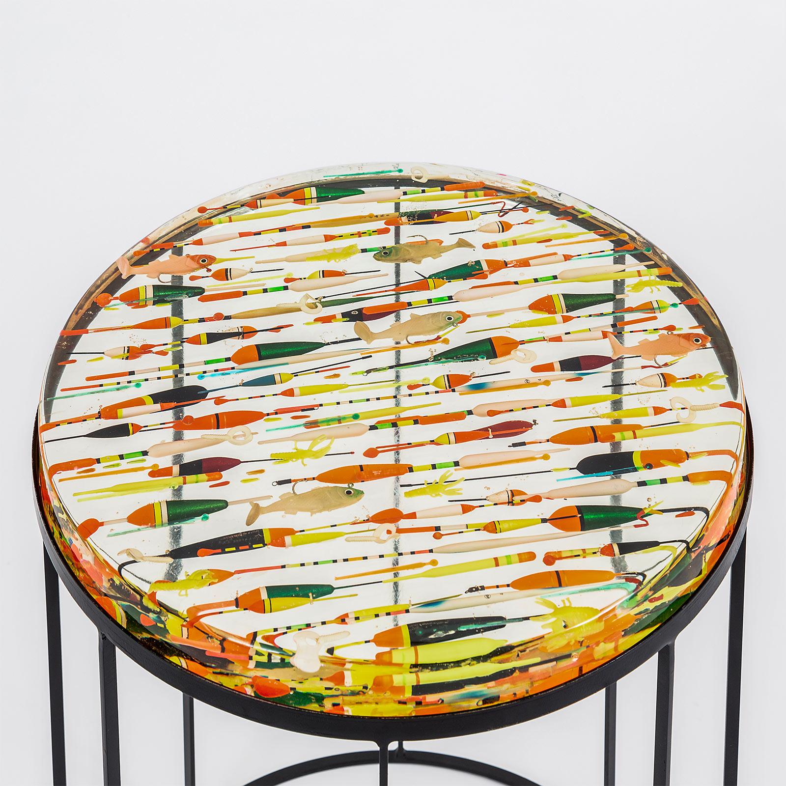 Moderne Table d'appoint Galleggianti en résine multicolore et métal d'Emanuela Crotti en vente