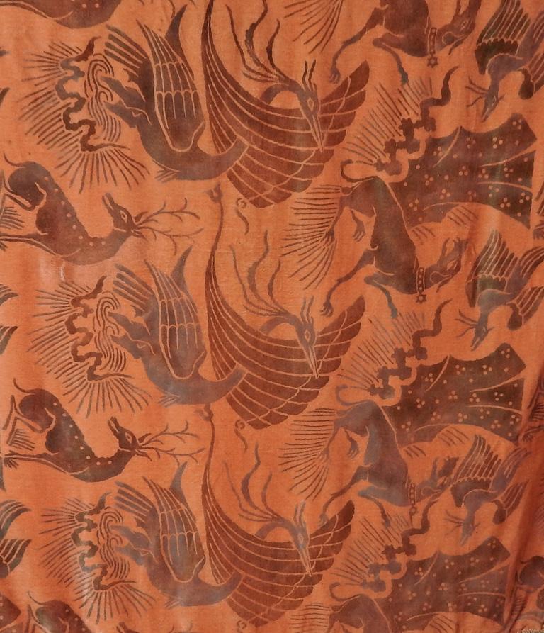 Gallenga Panne Albaricoque Terciopelo Fortuny Chal Flecos Gallenga Estate  ¡Raro! Naranja en venta