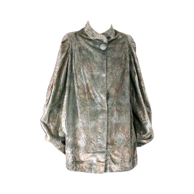 Maria Monaci Gallenga  Seafoam Green Velvet Jacket For Sale