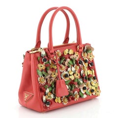 Galleria Double Zip Tote Embellished Saffiano Leather Small