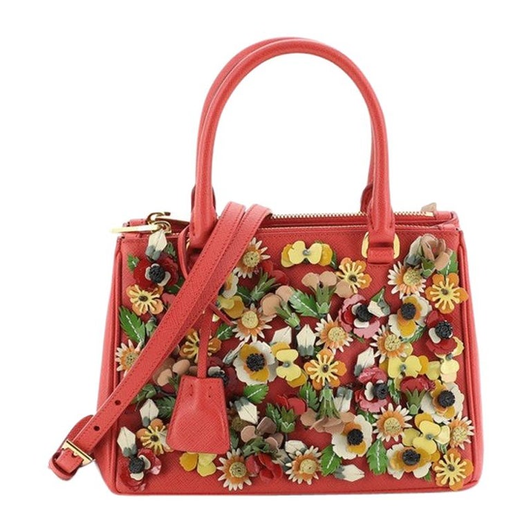 Galleria Double Zip Tote Embellished Saffiano Leather Small For Sale