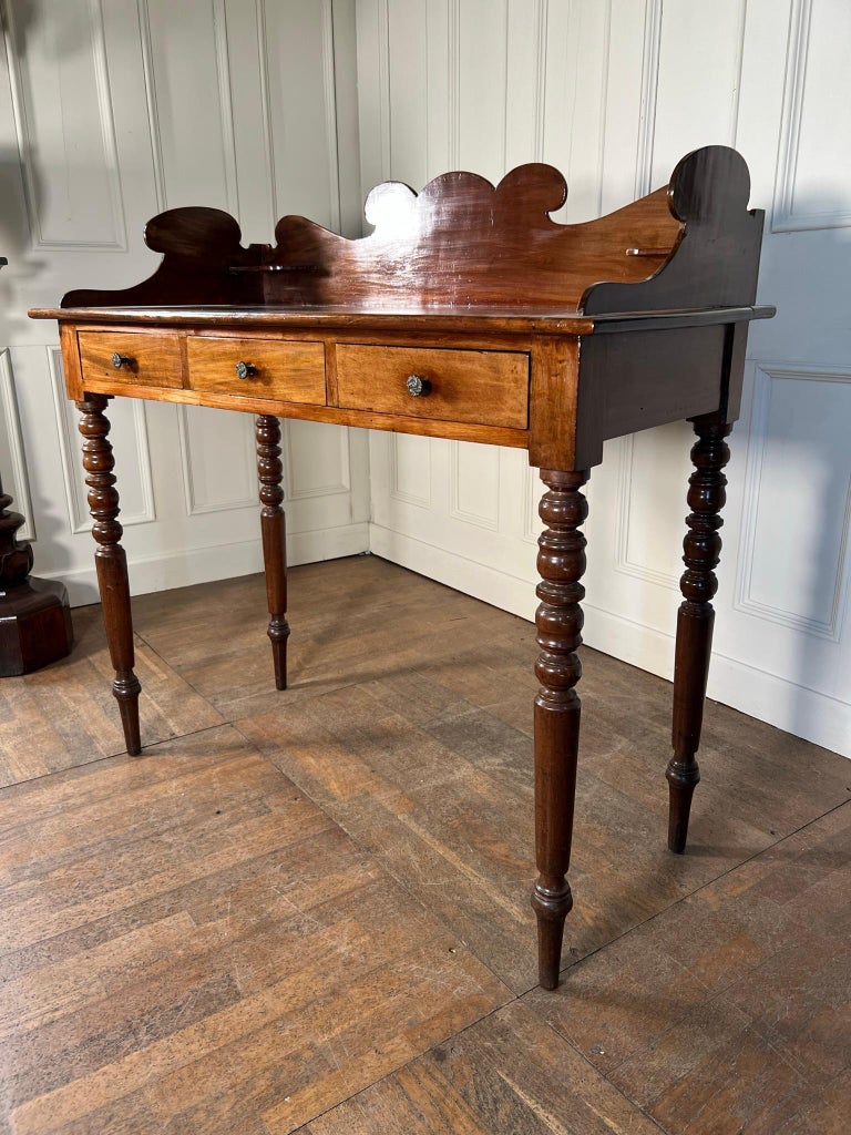 Galleried Mahogany Console Table For Sale at 1stDibs