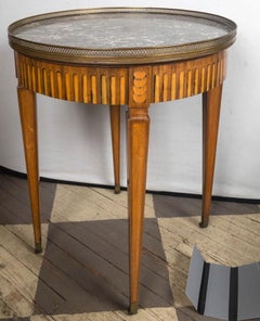 Galleried Marble-Top Bouillat or Guéridon Table
