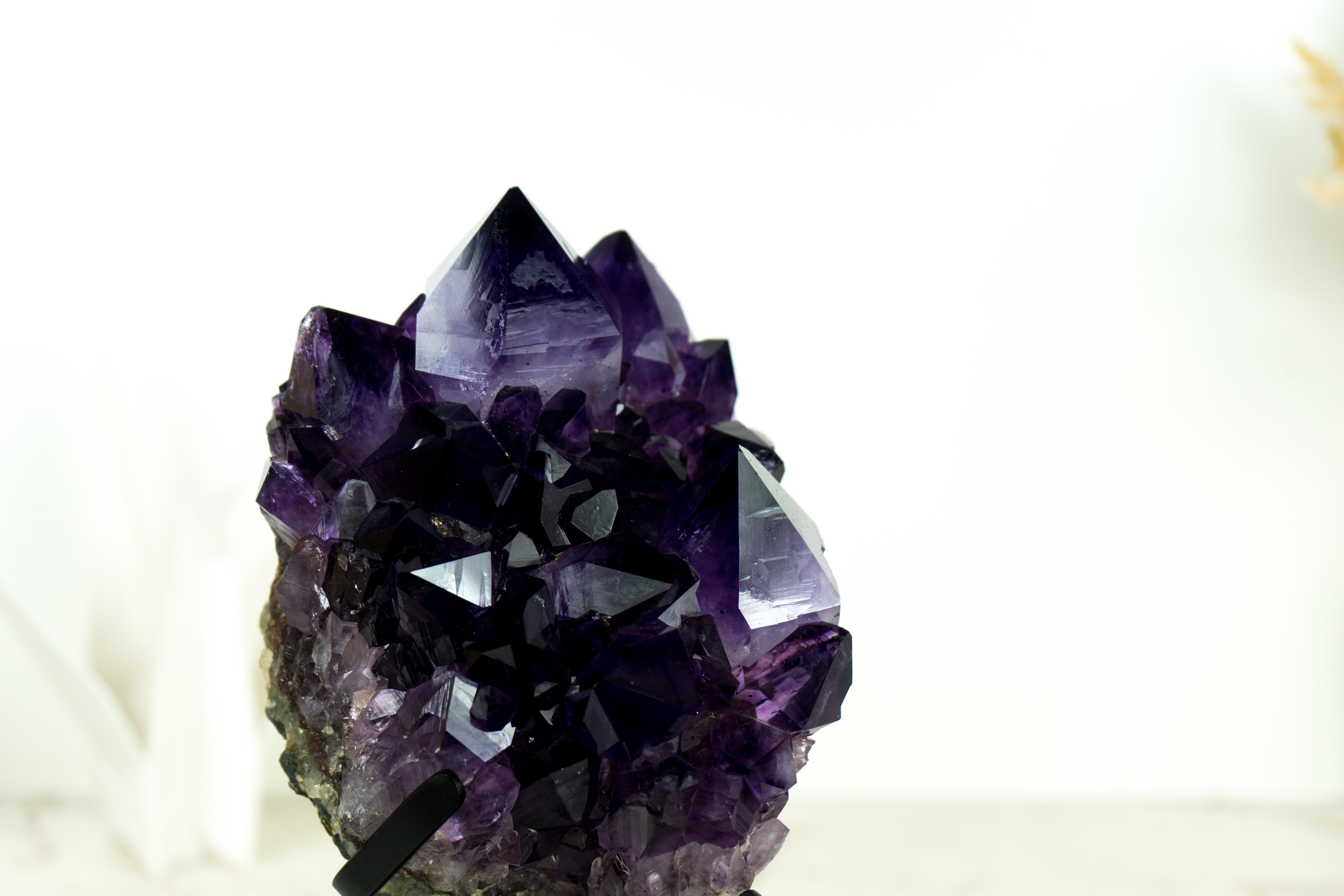 Gallery Amethyst Cluster with Aesthetic Large Grape Jelly Amethyst Points For Sale 3