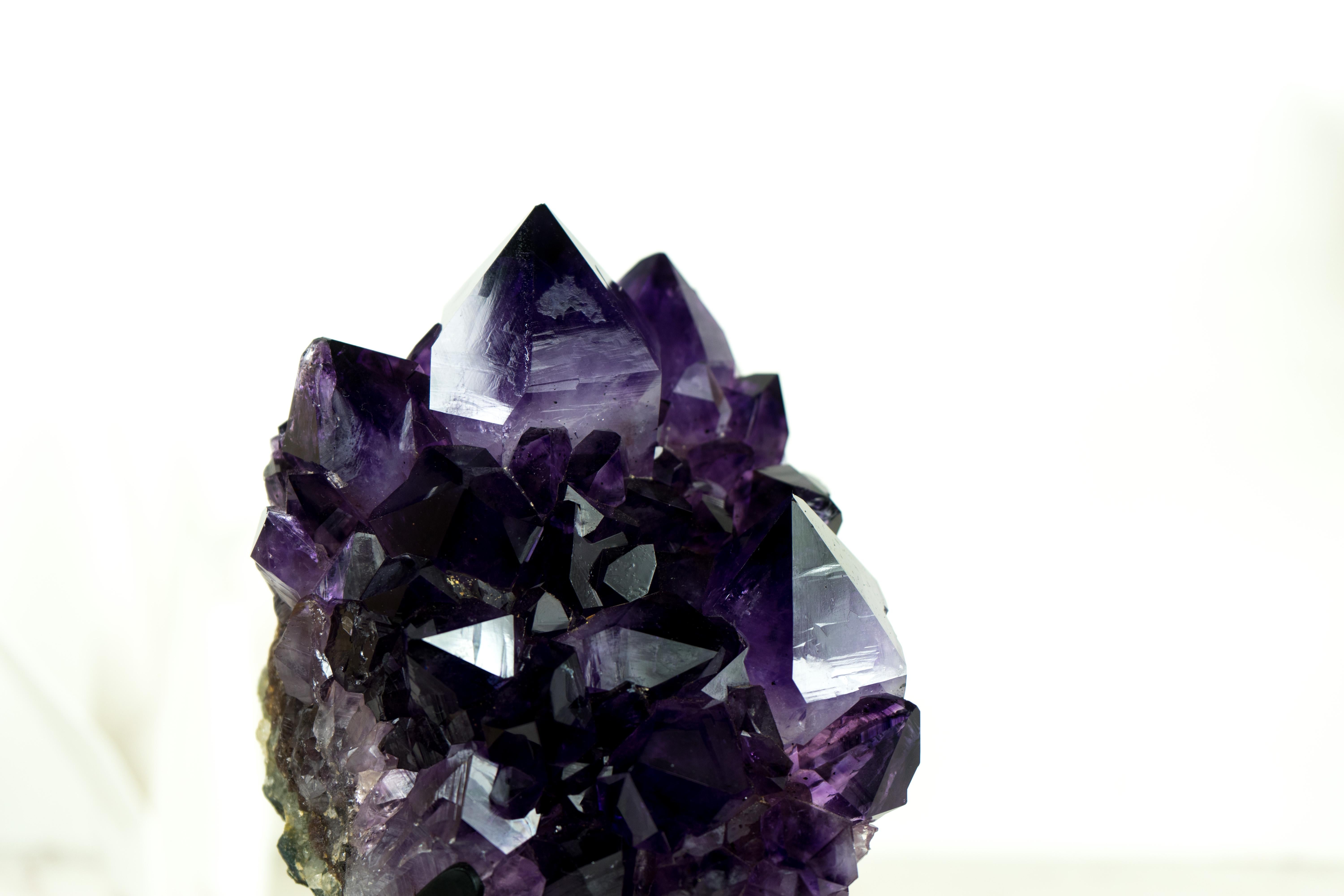 Gallery Amethyst Cluster with Aesthetic Large Grape Jelly Amethyst Points For Sale 4