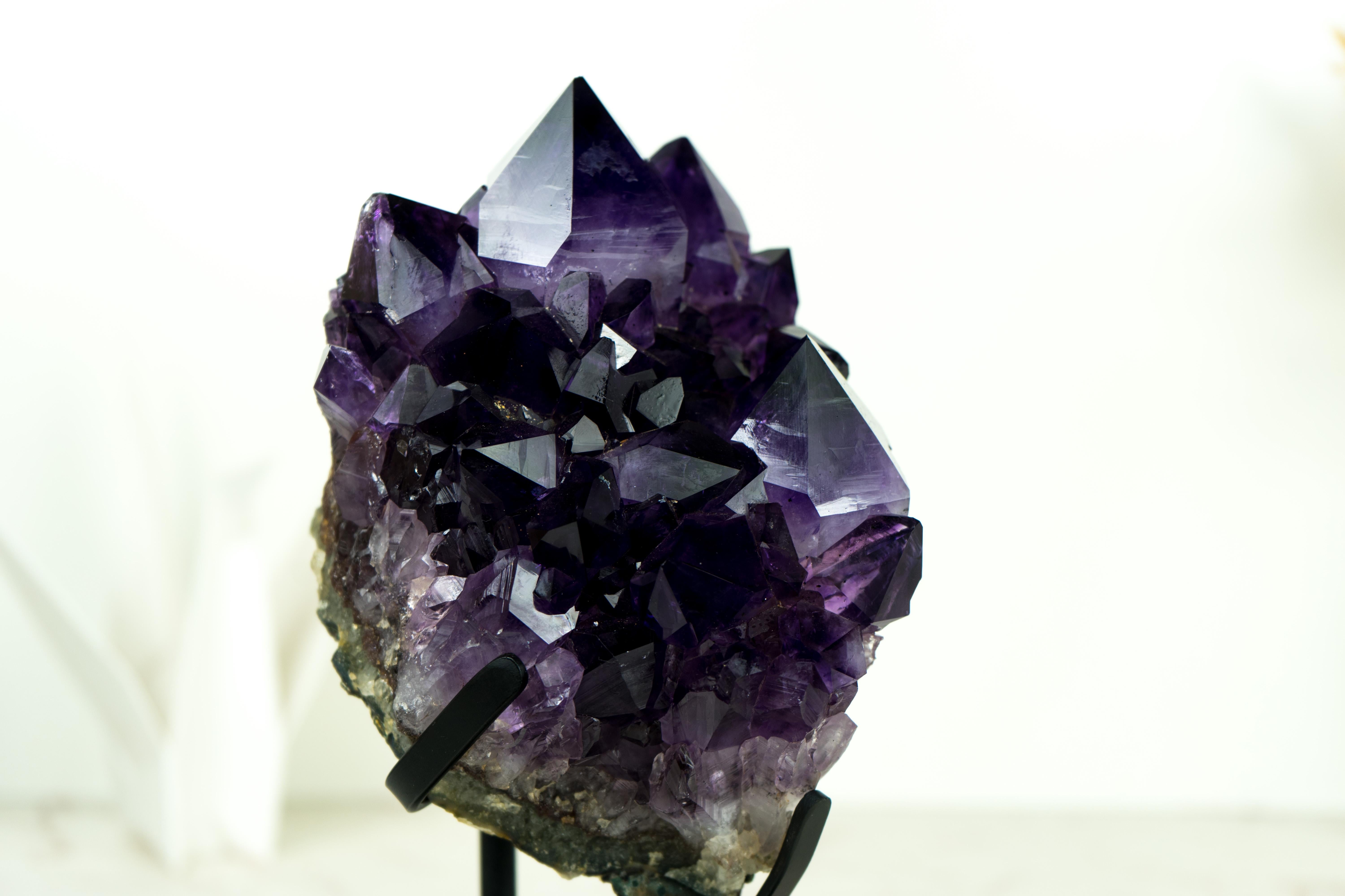 Gallery Amethyst Cluster with Aesthetic Large Grape Jelly Amethyst Points For Sale 4