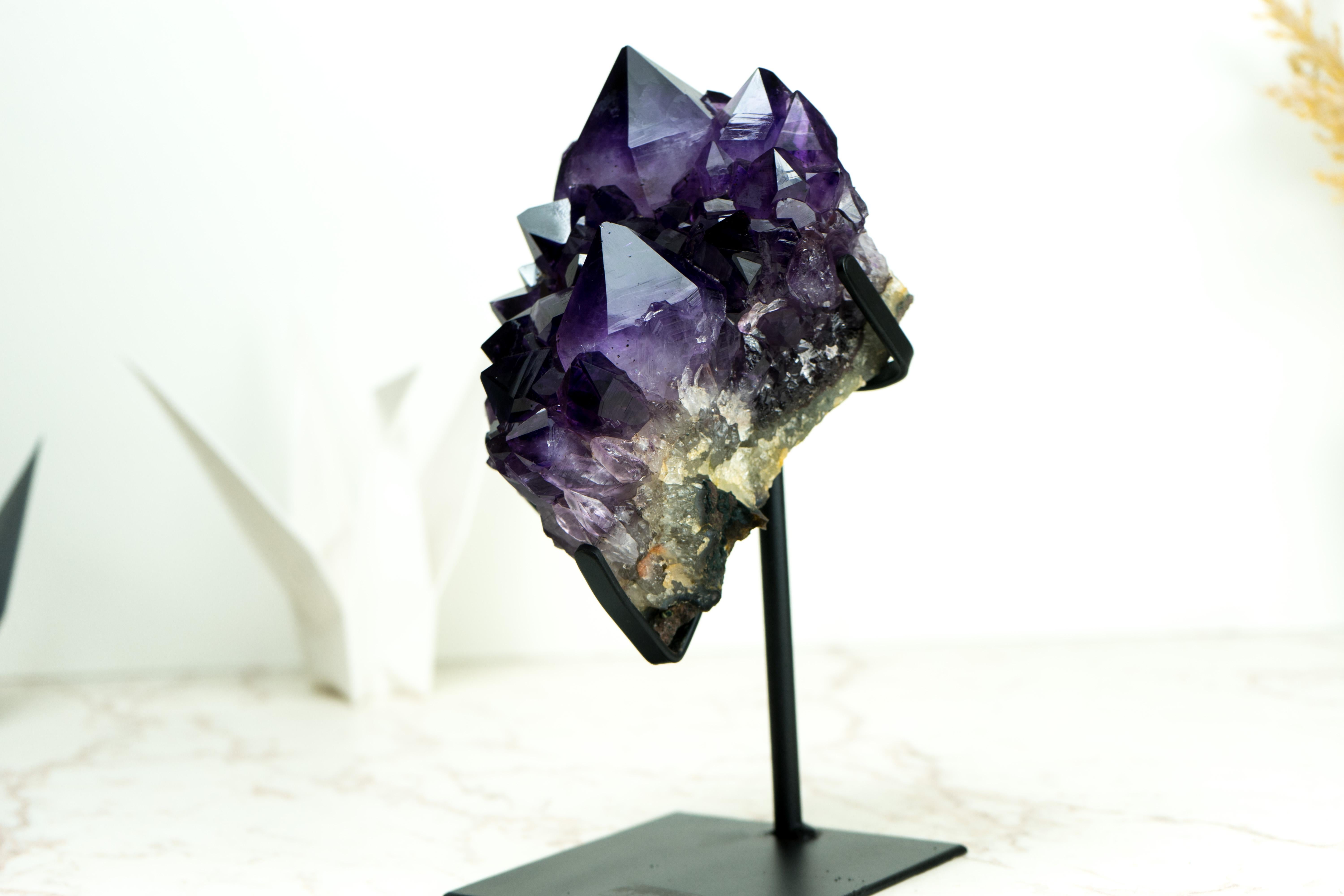 Gallery Amethyst Cluster with Aesthetic Large Grape Jelly Amethyst Points For Sale 1