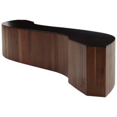 Gallery Bench in walnut, bespoke size by Jonathan Field