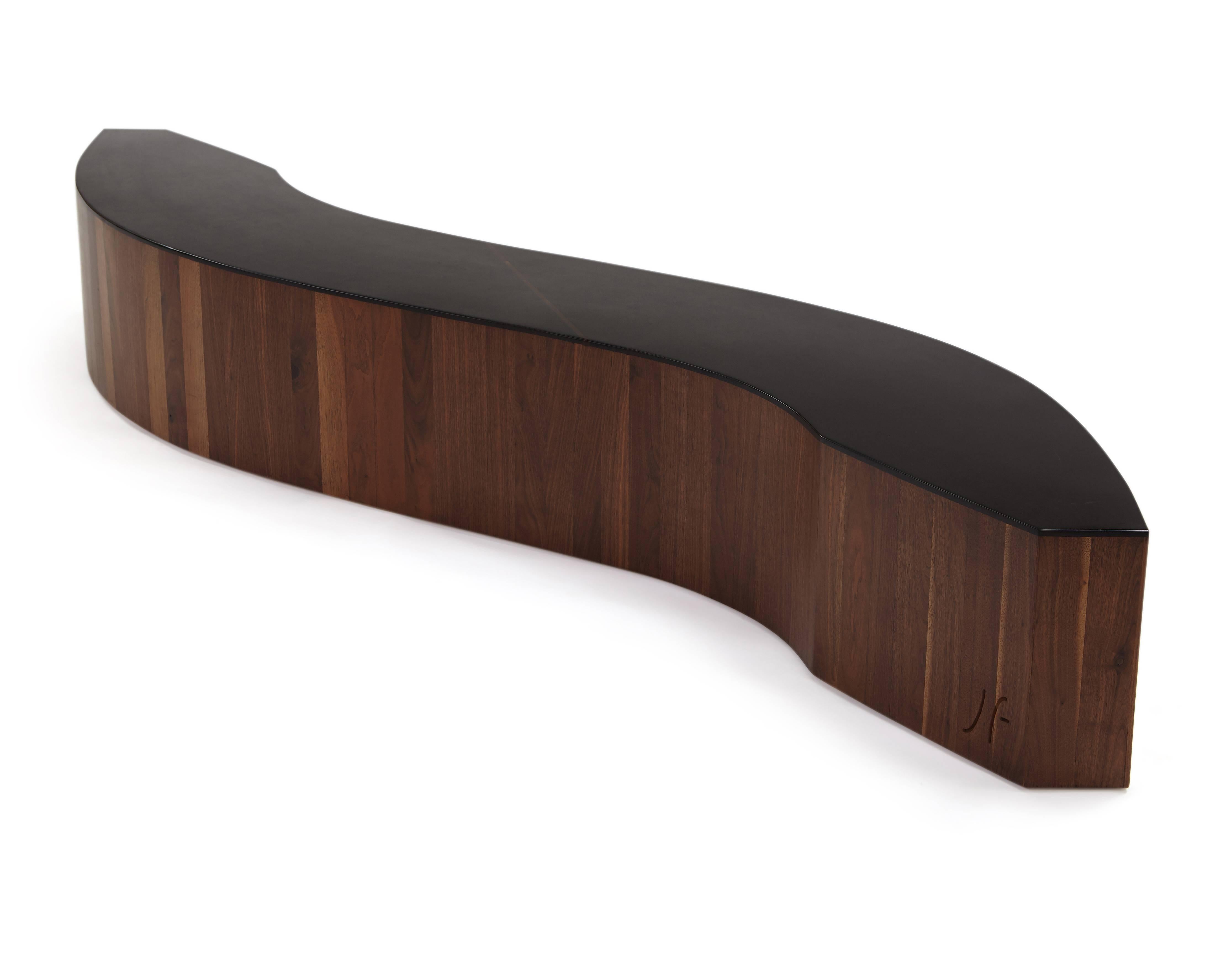 English Gallery Bench in walnut or oak with a corian top. bespoke size by Jonathan Field For Sale
