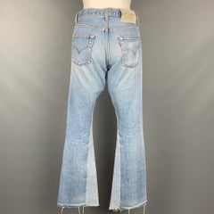 GALLERY DEPT. Size 26 Light Blue Denim Washed Re-Designed Flare Unique Jeans