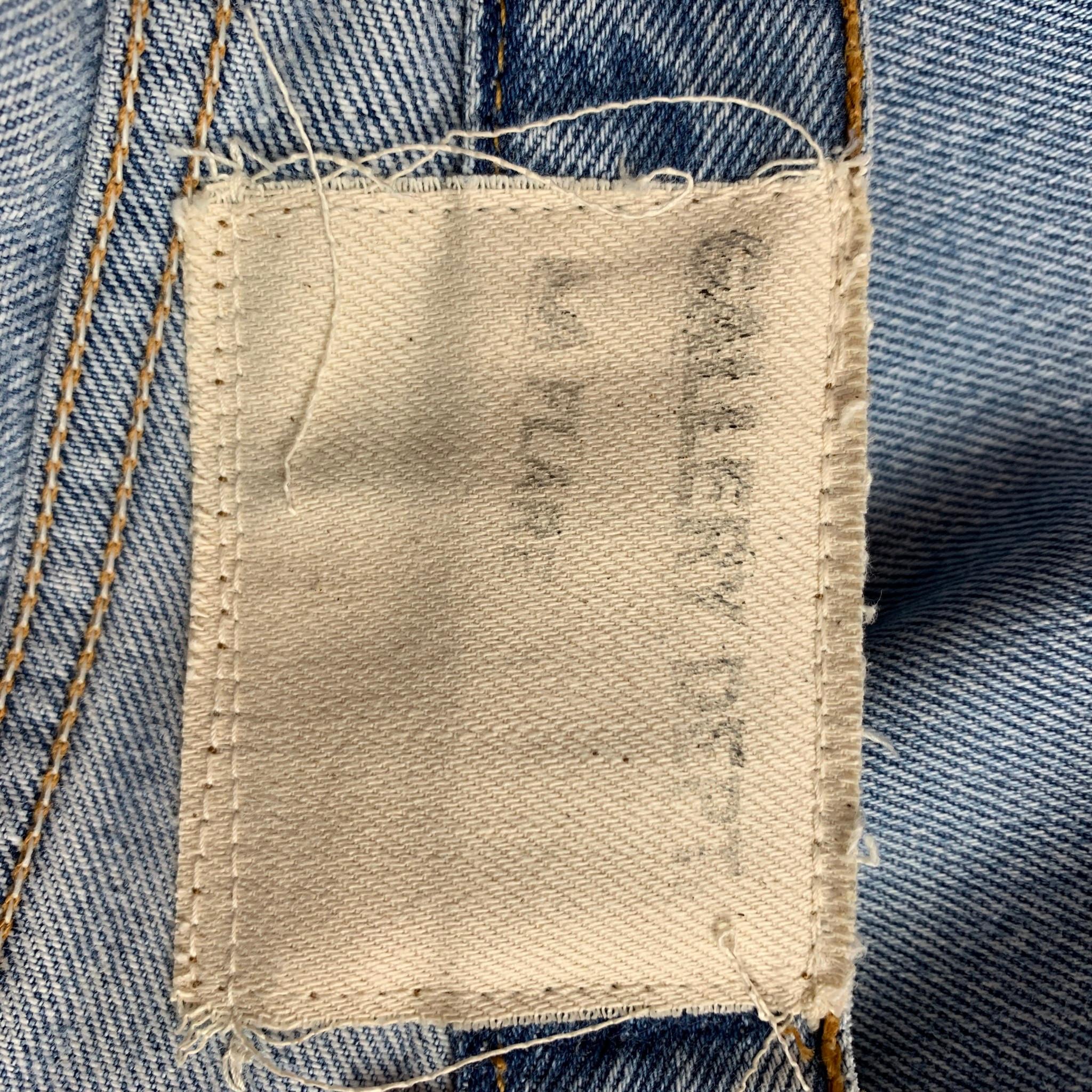 GALLERY DEPT. Size 26 Light Blue Denim Washed Re-Designed Flare Unique Jeans In Good Condition In San Francisco, CA